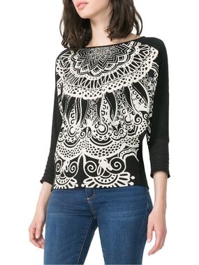 Desigual by Christian Lacroix Mandela Print Top